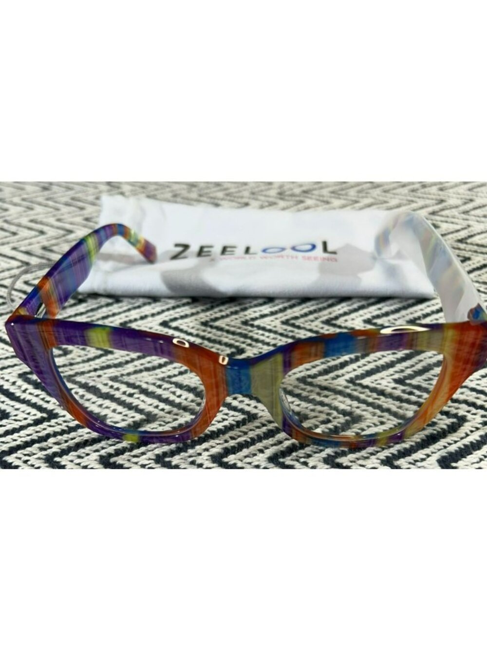 Colorful Zeelool Womens Cat-Eye Glasses Frame With Soft Case Size 48-21-145